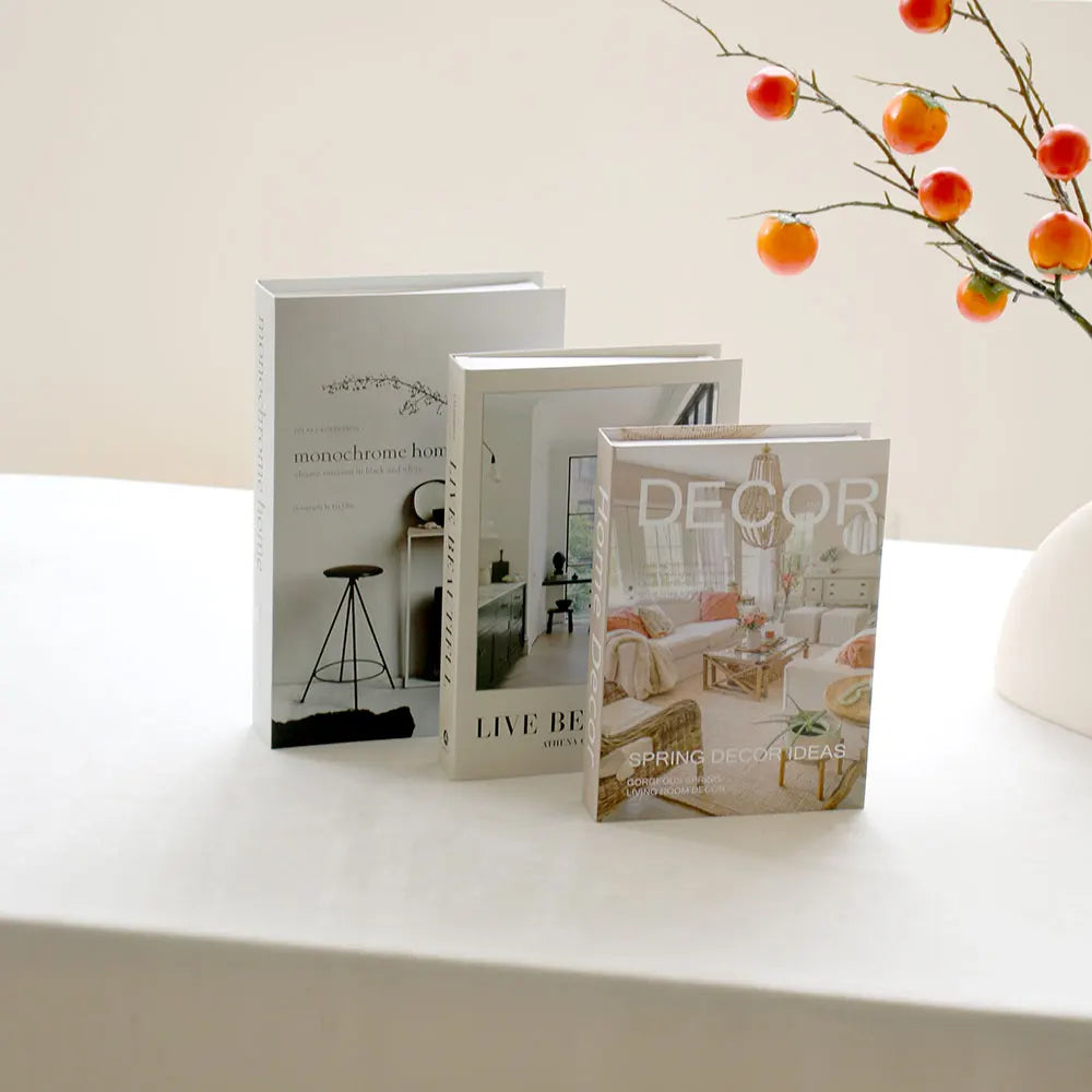 3Pcs/Set  Luxury Decorative Fake Book Elegant Room Ornaments Shelf Decorate Living Room Decoration Book Coffee Table  Book Nook