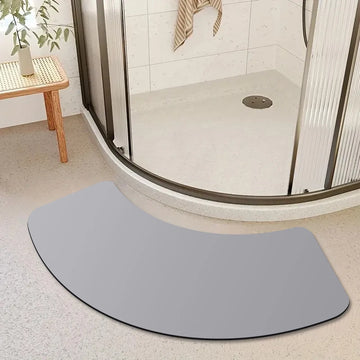 Solid color arched bathroom mat diatom mud non-slip foot mat shower room door absorbent mat toilet mat