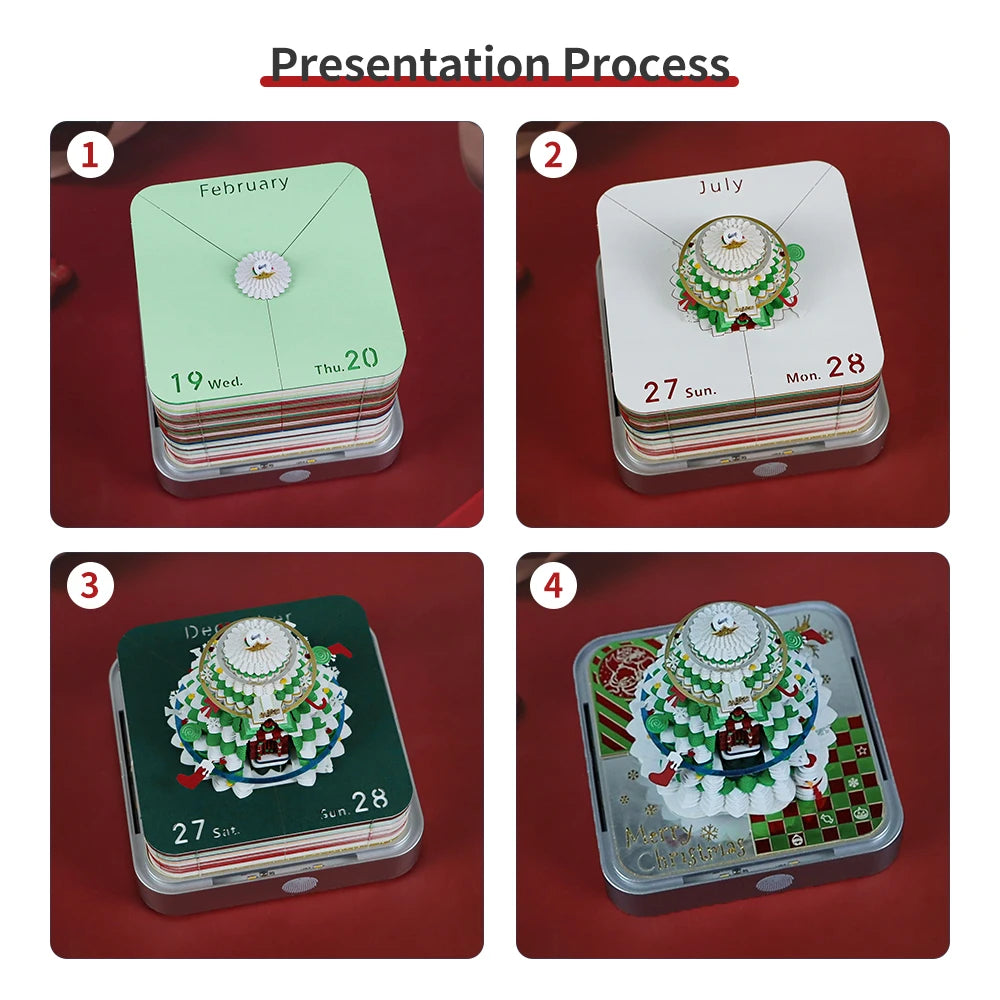 Christmas Decoration Ornaments Christmas Tree 3D Memo Pad Birthday Gifts Notepad Calendar 2026 For Kids New Year Home Decor