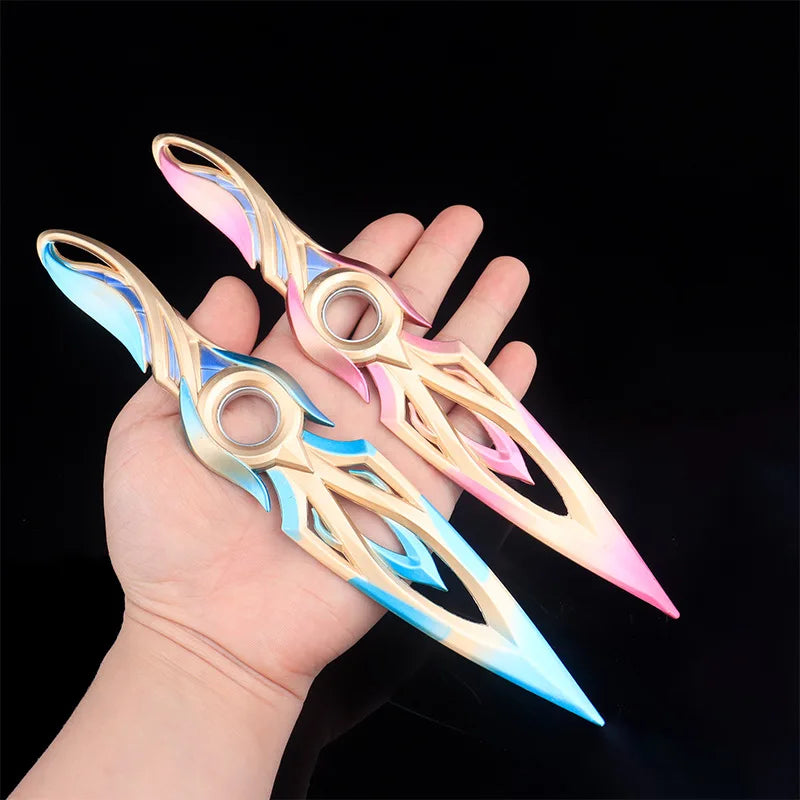 21cm Valorant Mystbloom Kunai Rotatable Champion Kunai Metal Model Game Melee Sword Weapon Figure Knife Toy Boys Gifts
