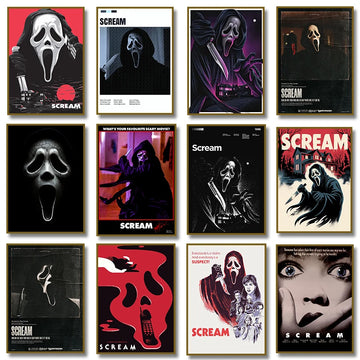 Classic Horror Thriller Movie S-ScreaM Poster Canvas Painting  Print Home Living Room Bedroom Entrance Bar Home Decor