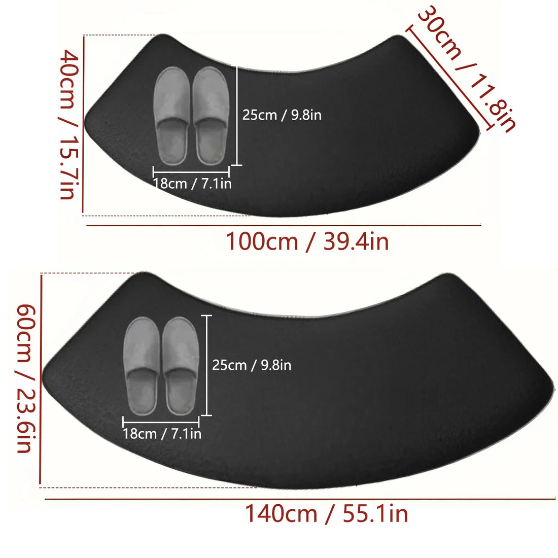 Household diatomaceous earth arched floor mat bathroom absorbent mat solid color non-slip mat