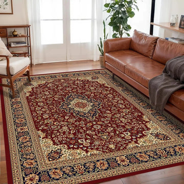 VIKAMA Bohemian-Style Floor Mat Non-Slip, Easy-Care Living Room Carpet Large-Size Floor Rug Bedroom And Living Room Home Décor