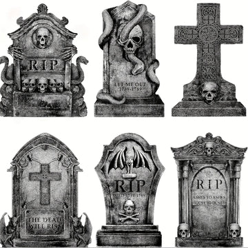 Halloween Decorations Outdoor Graveyard Tombstones Tombstones Halloween Decor Yard Signs with Stakes Realistic Scary Skeleton