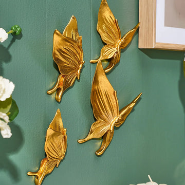5 pieces, creative resin material handcrafted butterfly set for home decoration wall hanging