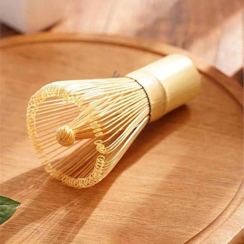 1pcs Handmade Golden Bamboo Matcha Whiskey, Traditional Japanese Matcha Blender - Tea Set Made from Durable and Sustainable