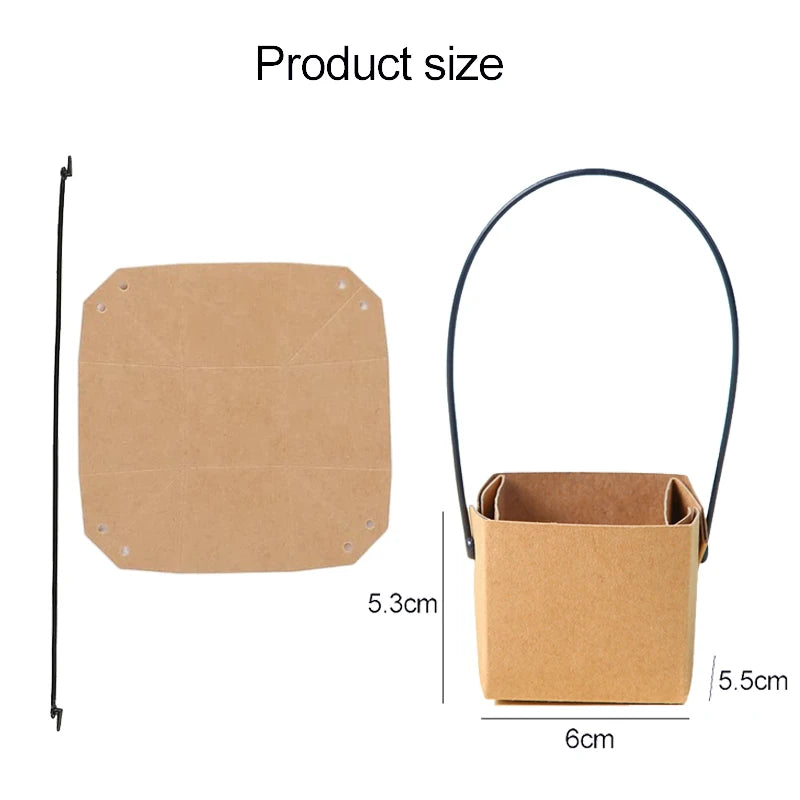 Kraft Paper Succulent Hand-held Paper Box Succulent Potted Plant Box Waterproof Balcony/desktop Decoration Folding Box TMZ
