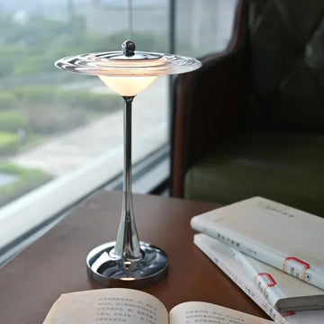 Nordic Led Table Lamp Flying Saucer Shape Rechargeable Led Lamp Touch Switch Decorative Standing Lights Bedroom Bedside Desktop