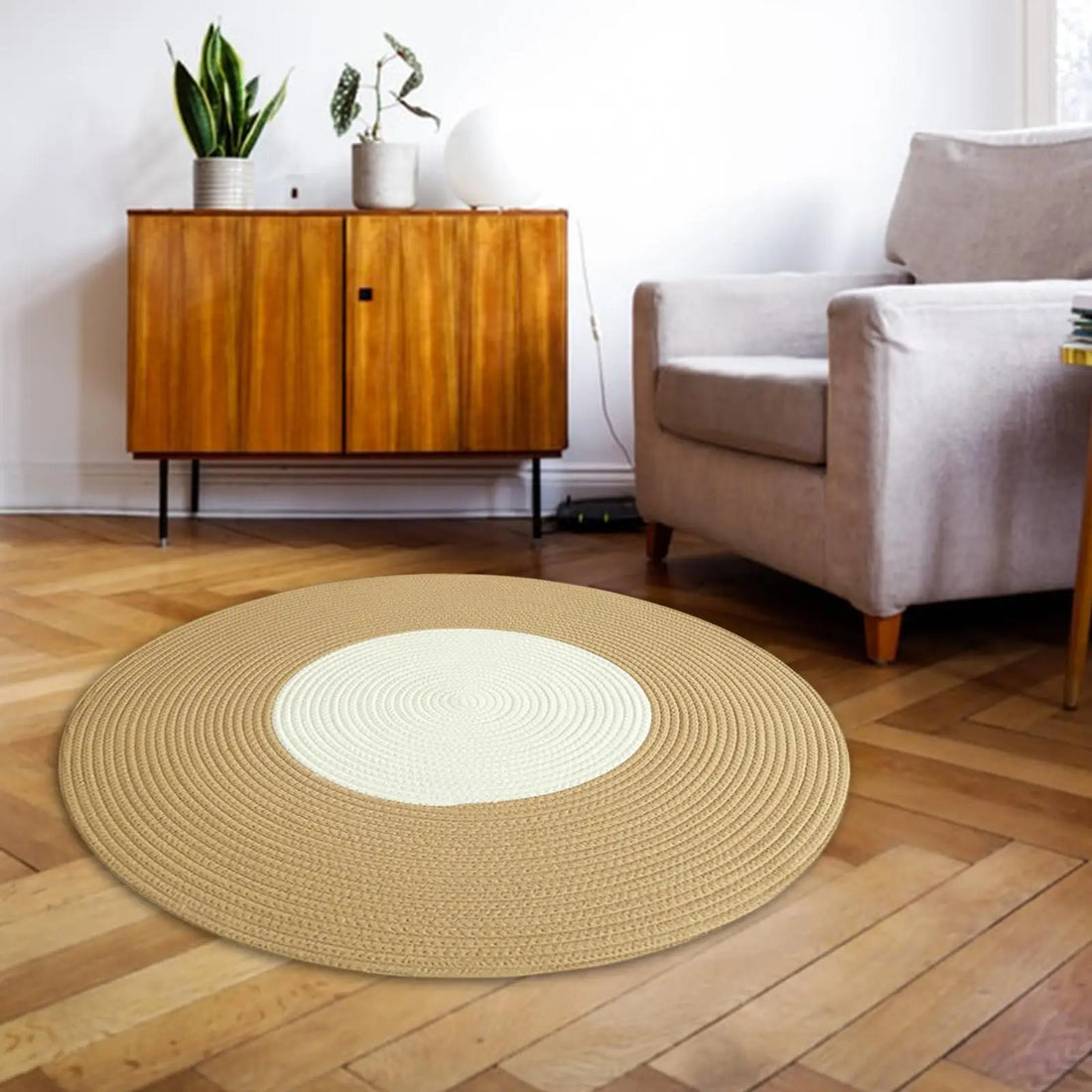 Hand Woven Rug Washable Handmade Bedroom Carpets Braided Area Rug End Table Chair Rug for Living Room Farmhouse Bedside Home