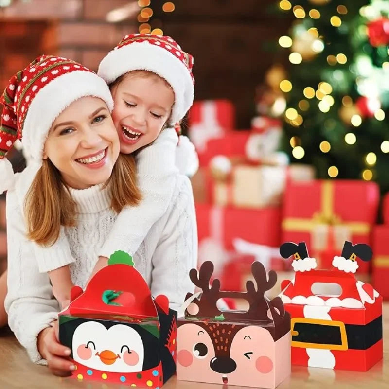 Christmas Series Candy Box Christmas New Creative Cute Candy Square Gift Box Christmas Hand-carrying Box Cookie Cake Pastry Box
