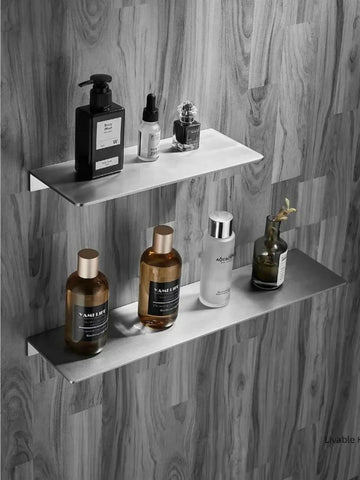 Light Luxury Bathroom Storage Rack Brushed Chrome Shower Rack Corner Shelf  304 Stainless Steel Multifunctional Bathroom Shelf
