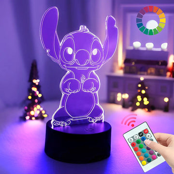 New 3D Lamp Stitch Illusion LED Night Light Smart Touch Lamp for Children Room Bedroom Decor Nightlight Birthday Christmas Gifts