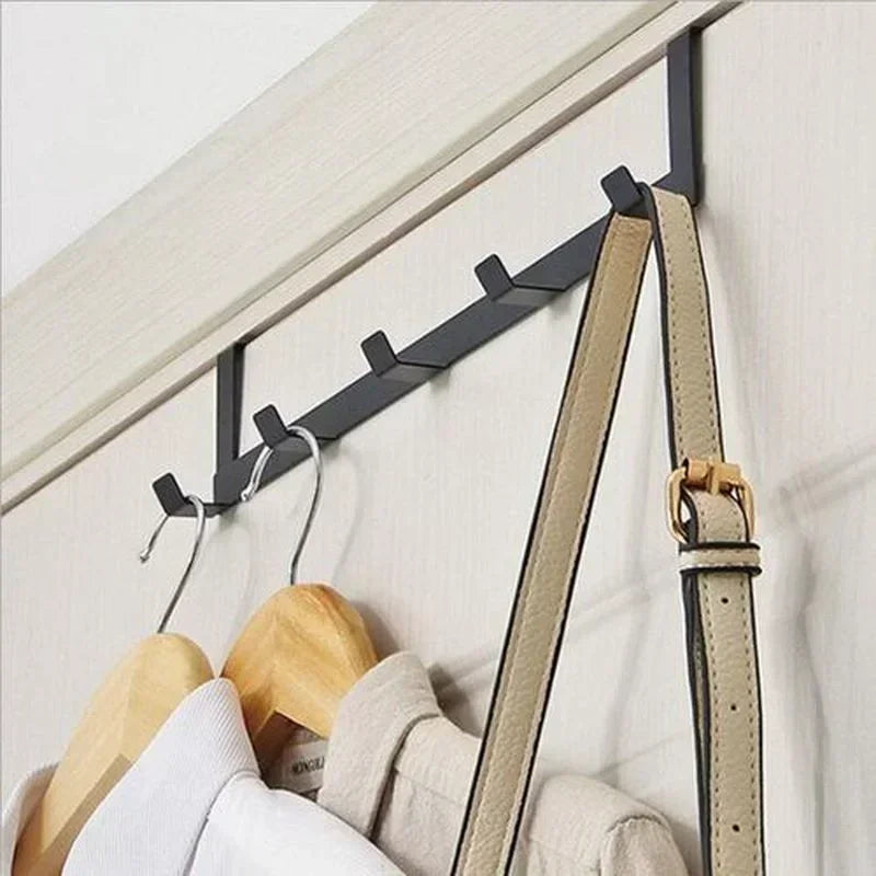 Over The Door 5 Hook Rack Bedroom Bathroom Household Organizer Clothe Coat Hat Towel Hanger Storage Accessory Supplies
