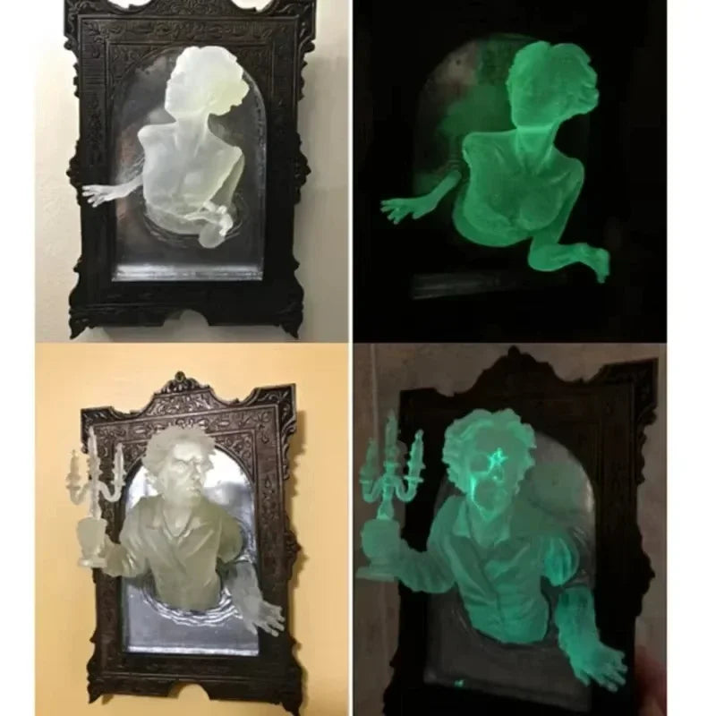 Resin Devil's Hand Wall Decoration Gohtic Ghost in The Mirror Luminous Crafts Spooky Props Home Photo Frame Decor Hallowee Gifts