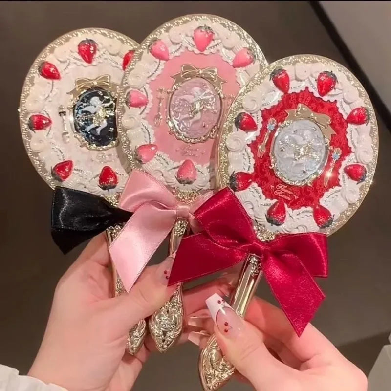 Flower Knows Butterfly Cloud Collar Collection Cosmetic Mirror Hand Holding Mirror Exquisite Relief Makeup Tools Mermaid Mirror