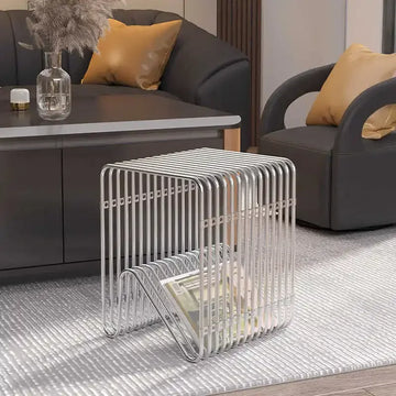 Minimalist Stainless Steel Coffee Tables Modern Side Table Creative Bookshelf Bedroom Side Table Living Room Coffee Table