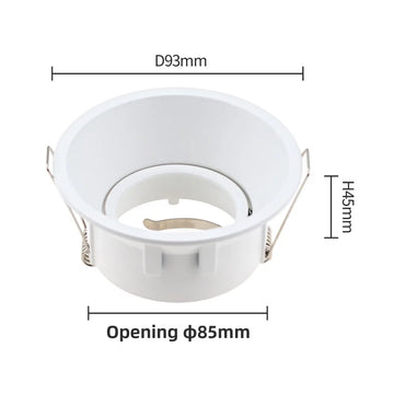 10/50Pcs MR16 Anti-glare Round Embedded Downlight, Aluminum Narrow Side Ceiling Lamp Shell GU10 Engineering Spotlight Cup Holder