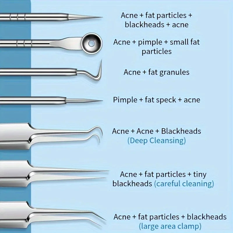1/3/8pcs Stainless Steel Blackhead Removal Tool Set, Blackhead Clip, Tweezers, Beauty Facial Blackhead Remover, Acne Needle Tool