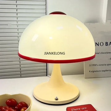 Nordic Studio Bedroom Headboard Korean Retro Style Ambience Personal Iron Art Acrylic Mushroom Desk Lamp table lamps