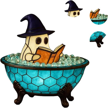 Halloween Ghost Bubble Bath Lamp，Cute Ghost Night Light，Ghost-Themed Bathtub Accent Lamp for Halloween Party or Gift