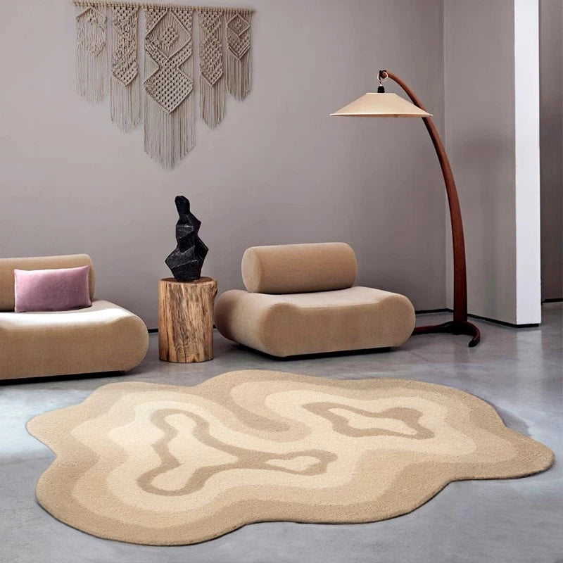Irregular Shapes Carpets for Living Room Modern Style Bedroom Decor Carpet Thicken Lounge Anti-slip Mat Fluffy Plush Bedside Rug