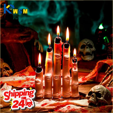 Halloween Witch Finger Candles Horror Novelty Fake Finger Candle Halloween Haunted House Party Decoration Props Gift