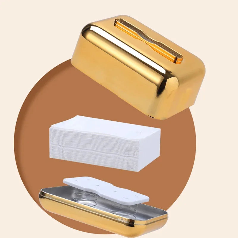 Tissue Boxes Luxury Storage Napkin Holder Kitchen Golden Tissue Box Paper Case Organizer Ornament Craft Desktop Tissue Holder