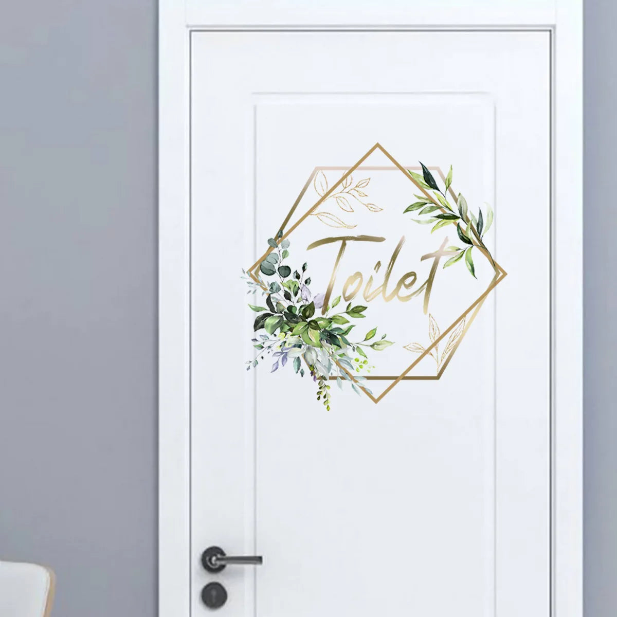 Flowers Men and Women WC Wall Sticker for Bathroom Decoration Vinyl Home Decals Waterproof Poster Door Stickers Toilet Sign