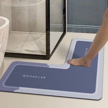 Minimalist diatomaceous earth non-slip mat L-shaped shower room door absorbent mat bathroom mat doormat