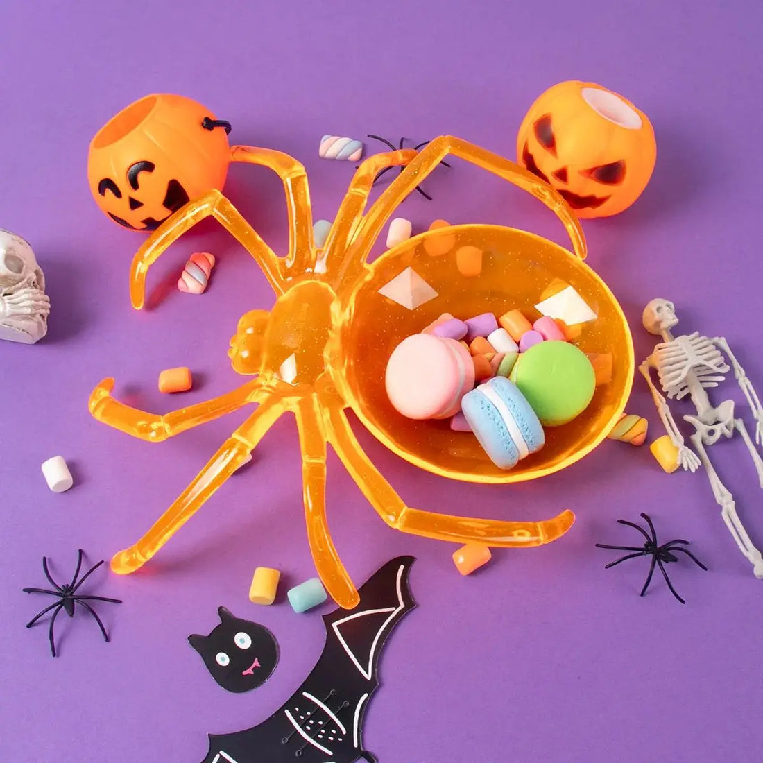 Halloween Spiders Shaped Bowl Fruits Plate Food Tray Candy Biscuit Package Basket Trick or Treat Halloween Party table Decor