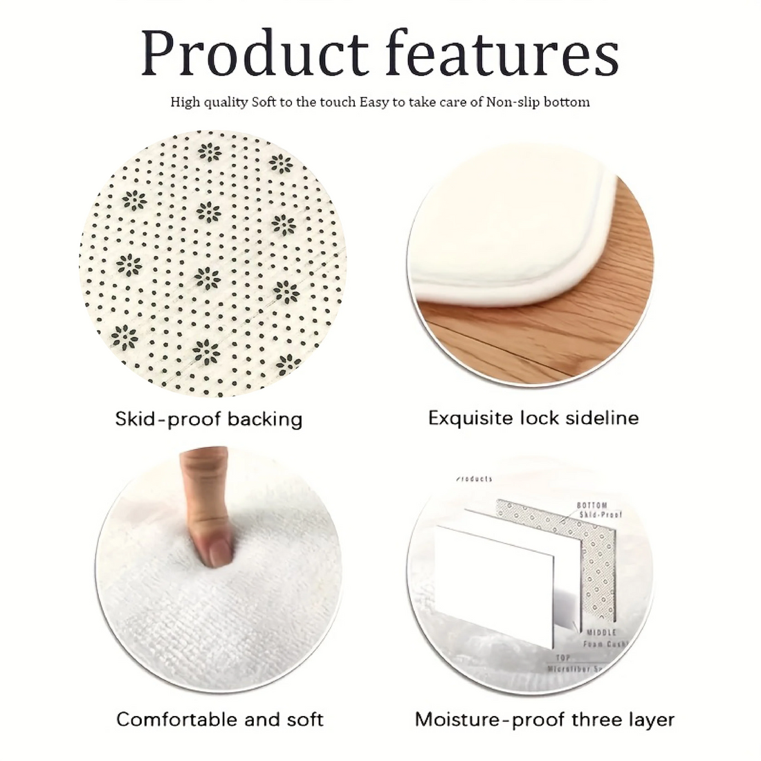 VIKAMA Modern Minimalist Round Carpet For Bedroom And Living Room, Cream Style, Large Round Rug, Luxurious Home Decoration