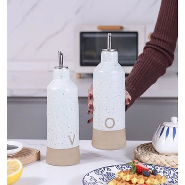 Nordic Ceramic 600ml Oil Bottle Sauce Vinegar Pot Modern Oil Pot Portable Household Kitchen Luid Dispener Kitchen Supplies