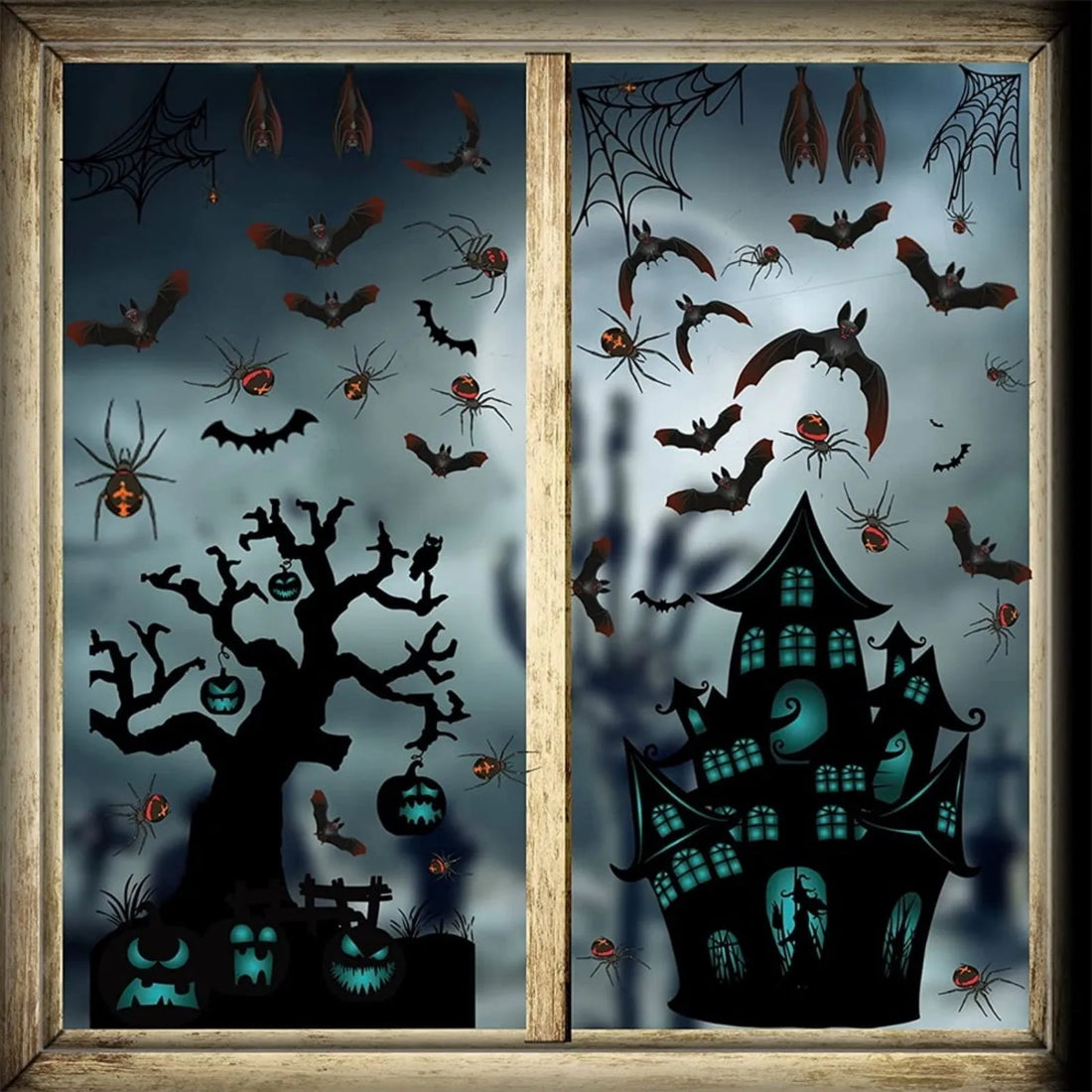 Halloween Creative Wall Stickers Scary Home Window  Refrigerator Door Stickers Holiday Party Decoration Sticker