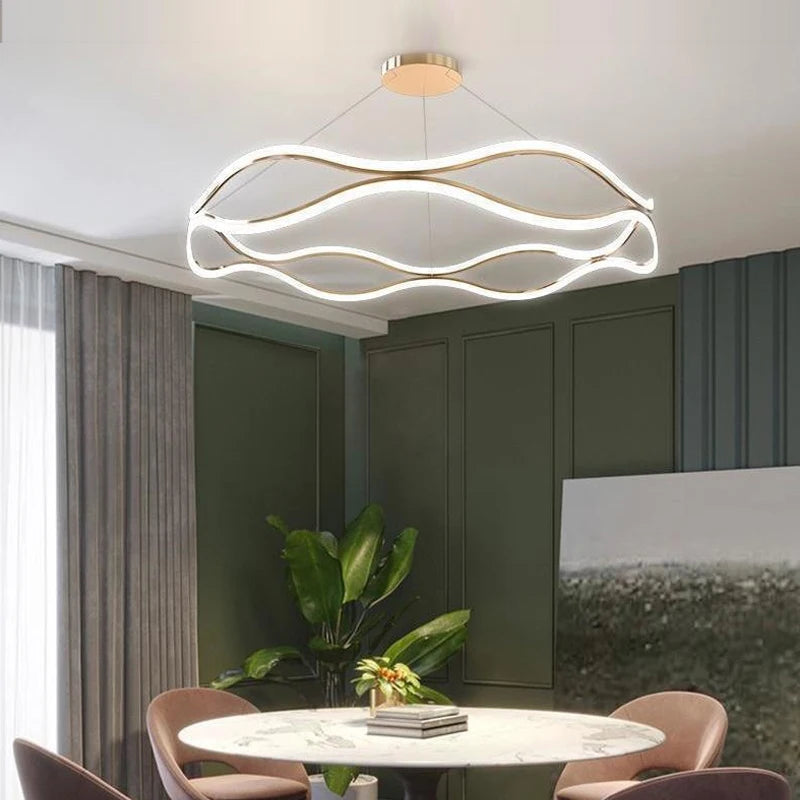 Modern Minimalist Restaurant Chandelier Nordic Luxury Living Room LED Ceiling Lamps Home Decor Designer Bedroom Hanging Lights