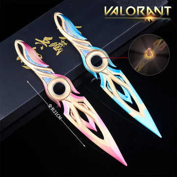 21cm Valorant Mystbloom Kunai Rotatable Champion Kunai Metal Model Game Melee Sword Weapon Figure Knife Toy Boys Gifts