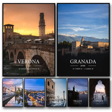 Modern Traveldicted City Poster Travel ALGARVE LISBOA London Prague Porto Art Canvas Painting Wall Print Picture Home Decor