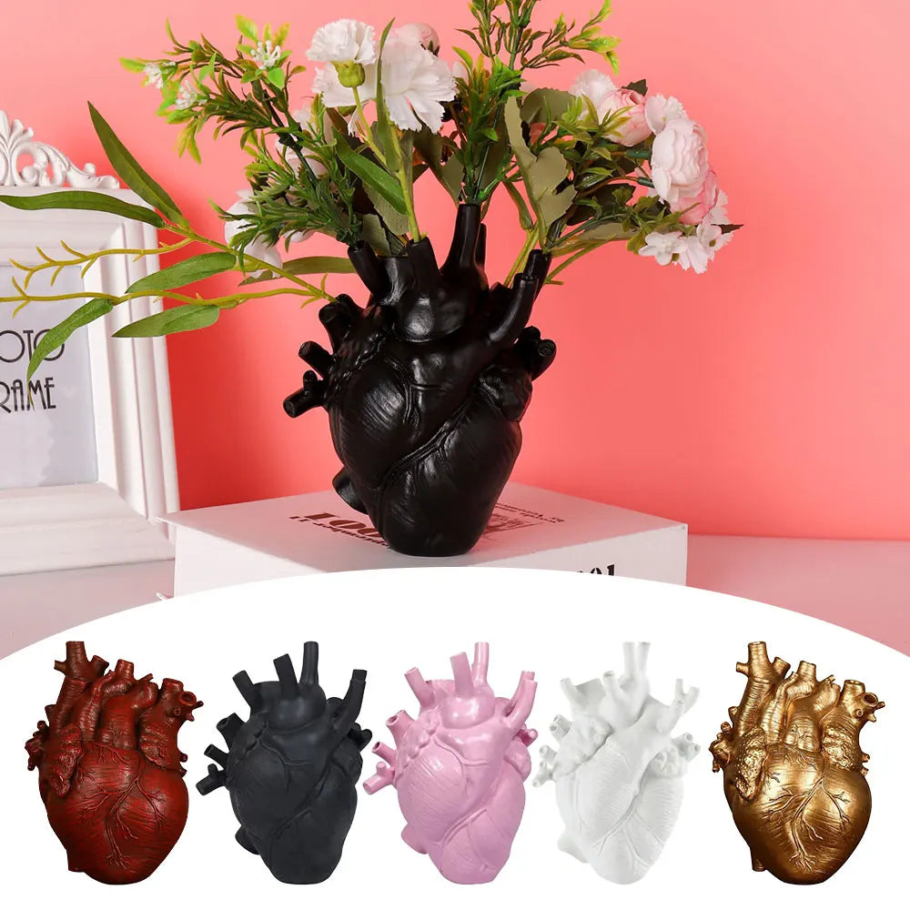 2025 New Anatomical Heart Shape Vase Simulation Plant Flower Pot Planter Home Decor