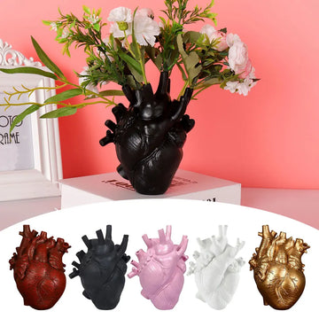 2025 New Anatomical Heart Shape Vase Simulation Plant Flower Pot Planter Home Decor