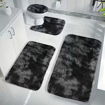 4Pcs Toilet Seat Cover Set Bath Mat Shower Room Floor Rug Home Bathroom Anti-Slip Absorbent Doormat Bathtub Decor Carpet