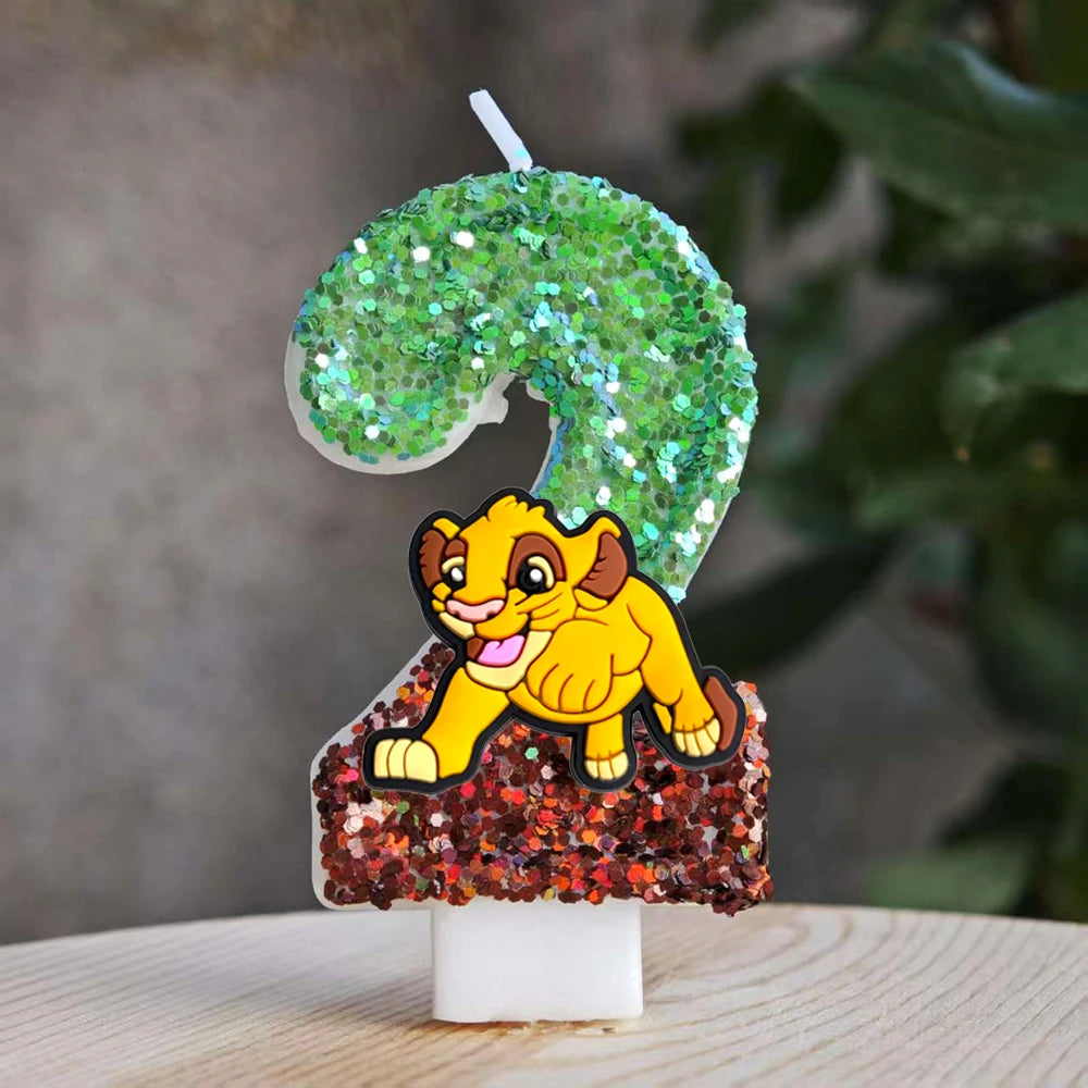 Anime Lion King Simba Candle 0-9 Number Birthday Cake Decorations Kids Baby Shower Anniversary Party Candles Scene Supplies