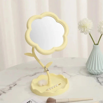 Student Dormitory Desktop Makeup Mirror Special-shaped Dresser Makeup Mirror Girls Flower Mirror Makeup Mirror Desktop Mirror