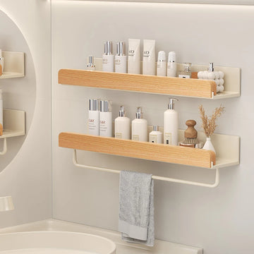Wood Aluminum Waterproof for Bathroom Shelf Shelves Shampoo Makeup Storage Holder Accessories Kitchen Sorage Bath Accessories