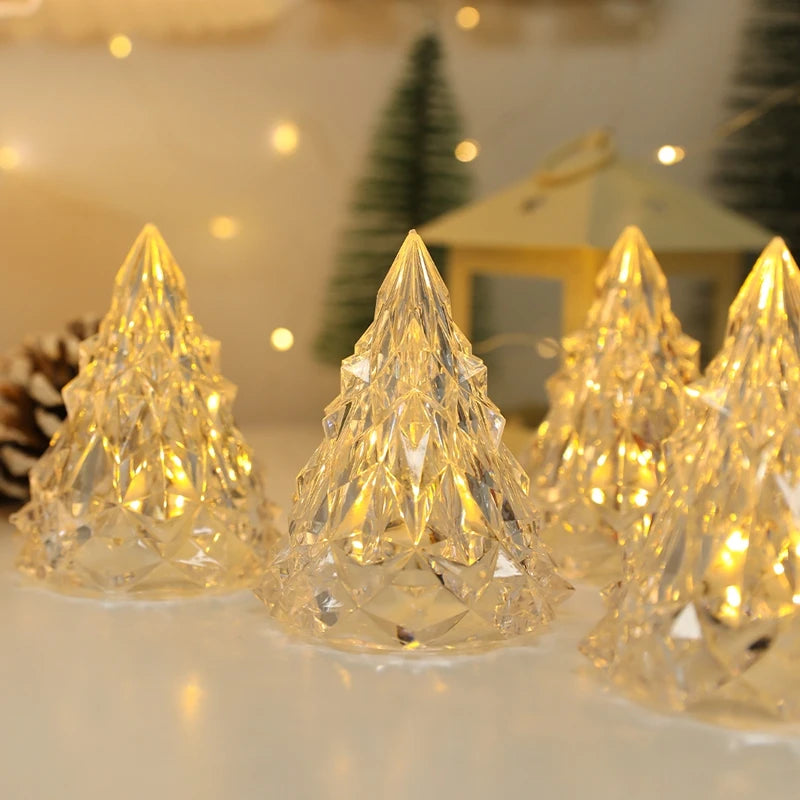 8.5CM Warm/White Flameless LED Christmas Tree Shape Candle Light for Home Party Christmas Decoration New Year Gift 2025 Navidad