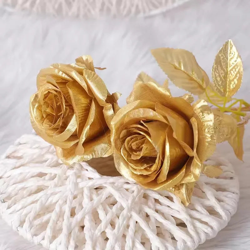 Artificial Gold Rose Scene decoration Party Wedding Roadside Flower Arrangement Home Decoration Birthday Party Decor