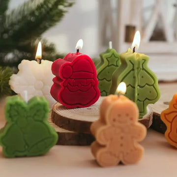 Premium ChristmasScented Candles Set Cartoon Santa Claus Elk Trees Snowman Aromatherapy Soy Wax Candles Halloween Home DecorGift