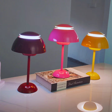 USB modern tri color dimmable touch mushroom table lamp, suitable for bedrooms, study rooms, and living rooms