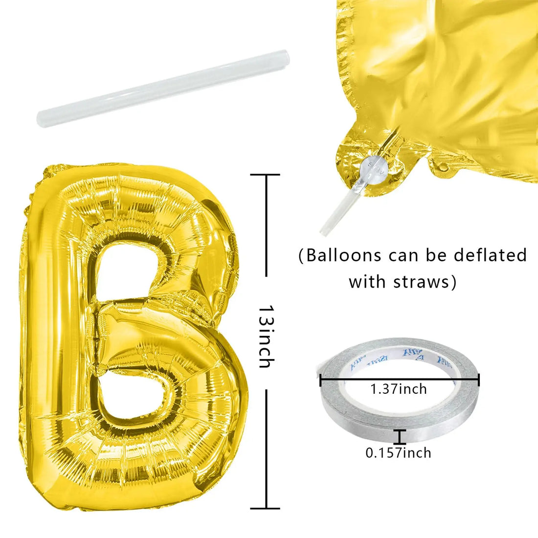Gold Blue Happy Birthday Balloon 16Inch Foil Letters Birthday Sign Banner Bunting for Girls Boys Kids Adults Birthday Decoration