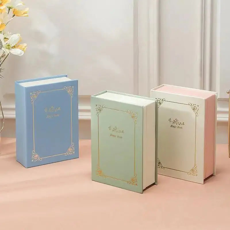 Vintage Flip Cover Book Shaped Jewelry Box for Earrings Ring Storage Holder Leather Travel Home Portable Jewelry Organizer Decor