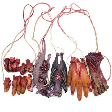 Halloween Realistic Simulation Bat Fake Bloody Mouse Broken Hand Tricky Prop Halloween Party Decoration Haunted House Decor