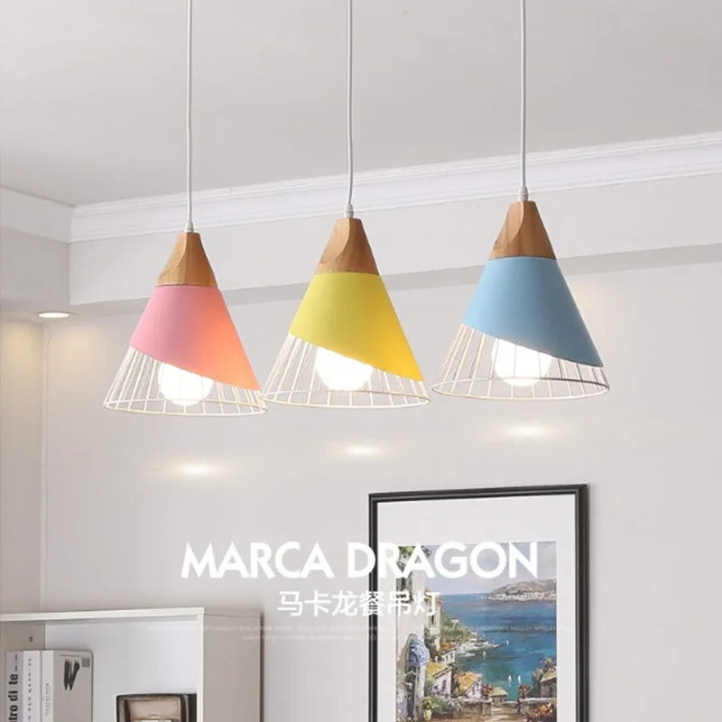 Nordic Badminton Shape Bedside Bedroom Restaurant Lamp Creative Personality Cafe Dining Room Simple Single Head Chandelier